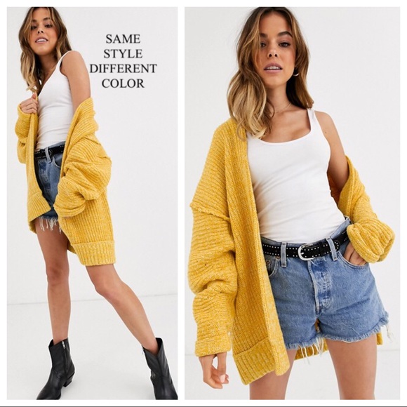 FREE PEOPLE CARDI SLOUCHY OVERSIZED CARDIGAN A3C - Picture 9 of 16